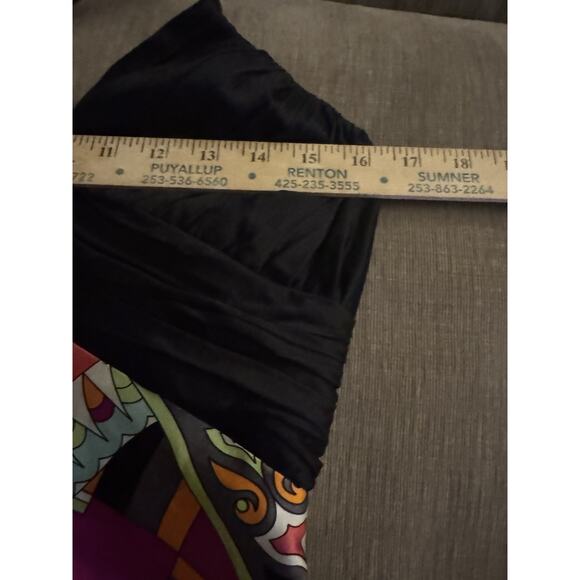 Cache Women’s XS Funky Print 90s Y2K Long Maxi SILK Dress Retro Halter USA - Picture 6 of 12